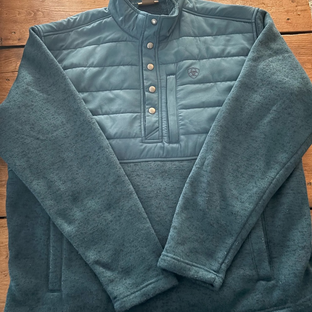 Ariat Teal Quilted Pullover Sweatshirt
